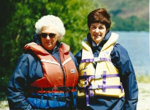 Grandma and Barbara about to board a jetboat